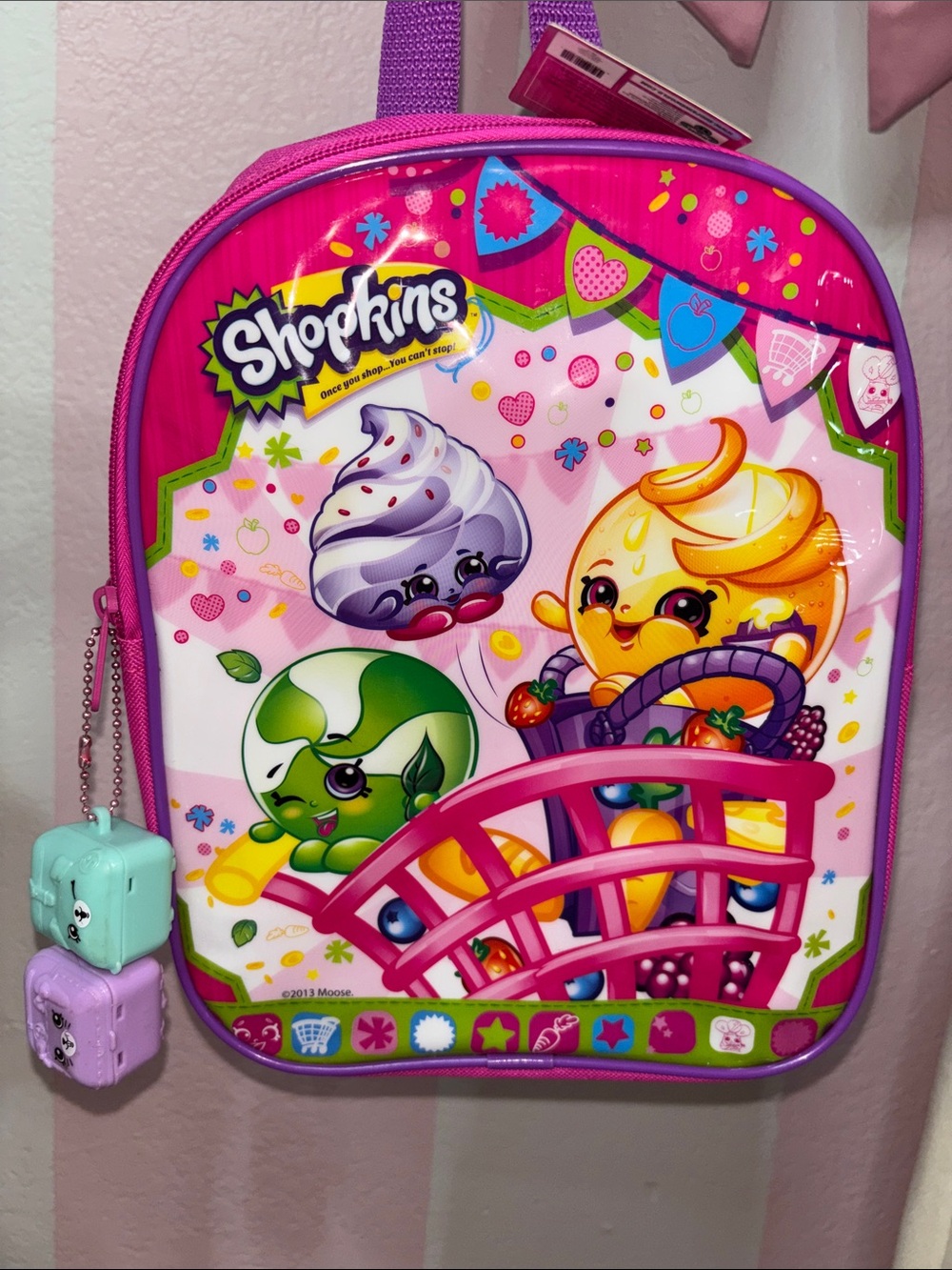 Shopkins mini backpack around 12 inches